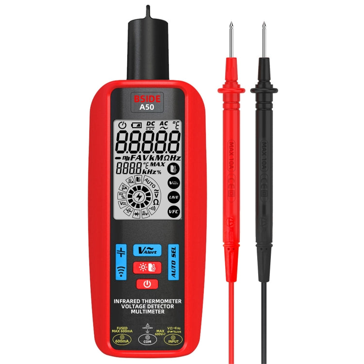 Multimetro digitale per test di temperatura a infrarossi BSIDE A50, A50 Multimetro digitale per test di temperatura a infrarossi BSIDE A50, A50